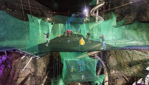 trampoline cave adventure stag do