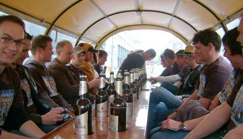 beer coach stag do