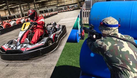 go karting & laser warfare