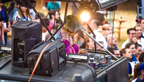 Landrover DJ booth stag do