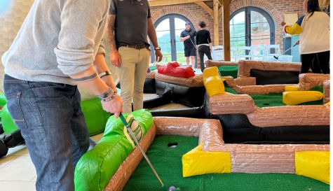 mobile inflatable crazy golf stag do