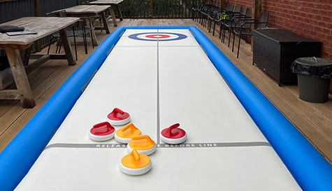 mobile inflatable curling stag do