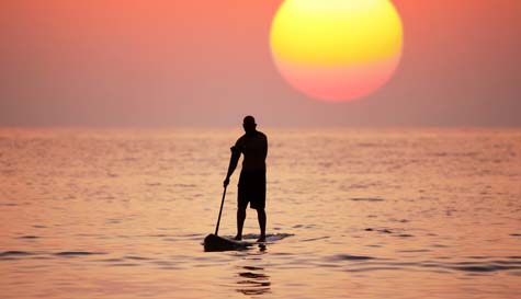 paddleboarding