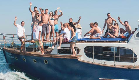 boat charter with BBQ & beers stag do