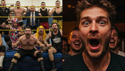 wrestling school and roly poly stitch up stag do