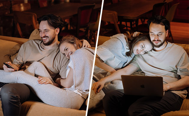 couple on sofa