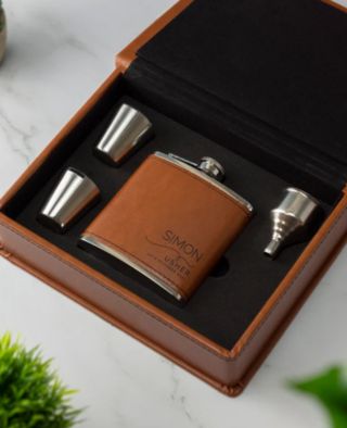 Personalised Hip Flask & Case