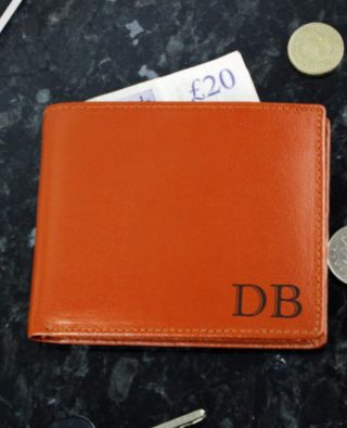 Personalised Initials Tan Leather Wallet