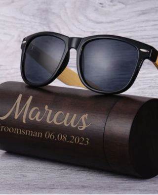 Wooden Sunglasses & Engraved Box
