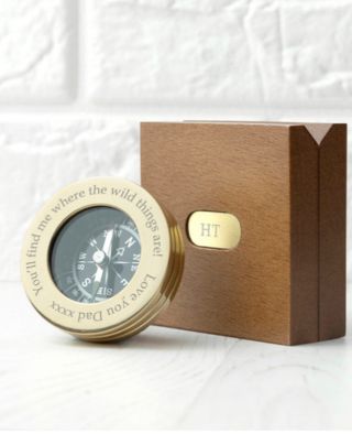 Personalised Brass Travellers Compass