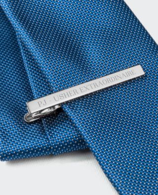 Personalised Rhodium Plated Tie Clip