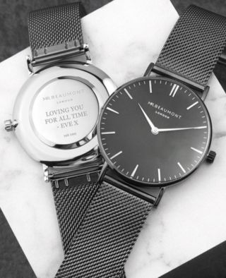 Personalised Metallic Charcoal Watch