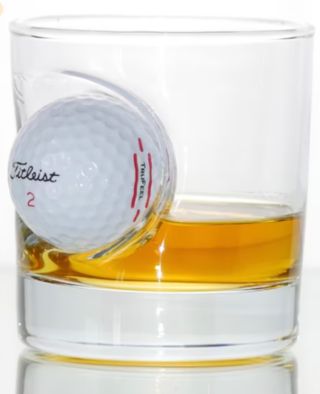 Whisky Rum Glass with Golf Ball embedded