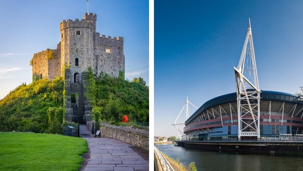 Cardiff Castle and the Principality Stadium